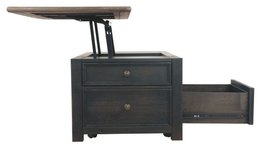 Tyler Creek - Lift Top Cocktail Table - Grayish Brown / Black