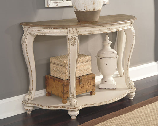 Realyn - Sofa Table - White / Brown