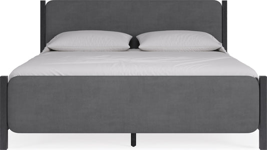 Elora - Wood And Velvet Upholstered Bed
