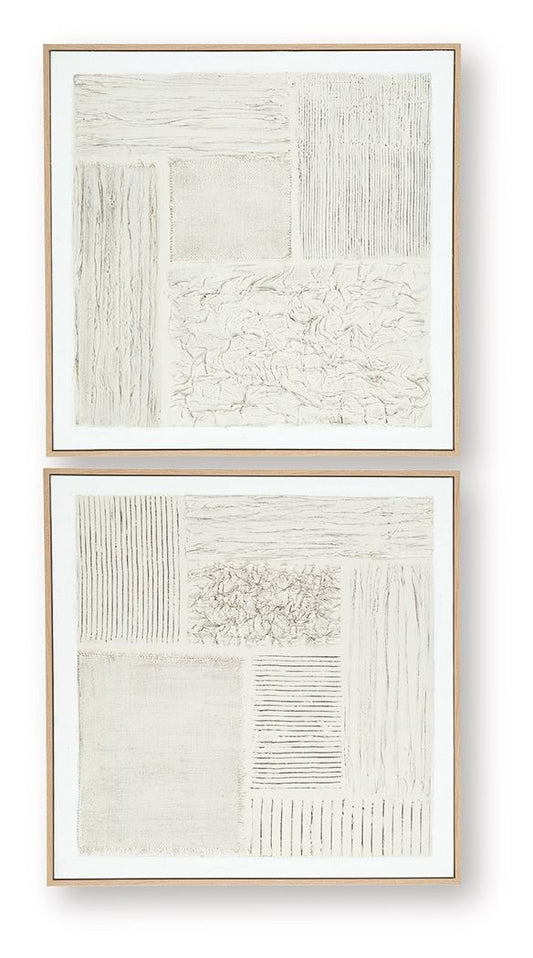 Andorfield - Wall Art Set (Set of 2) - Beige / Black / White