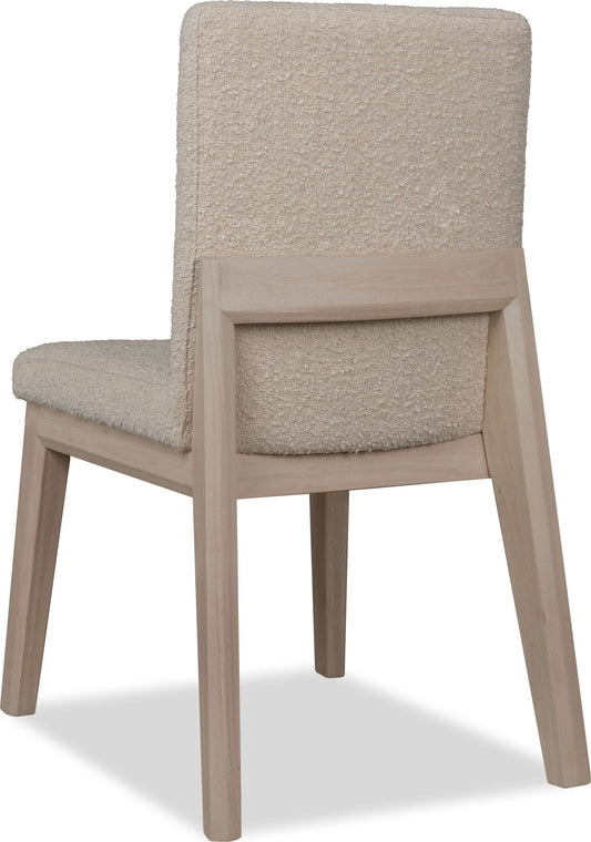 Liv - Solid Wood Dining Chair (Set of 2) - White Sand And Brun Boucle