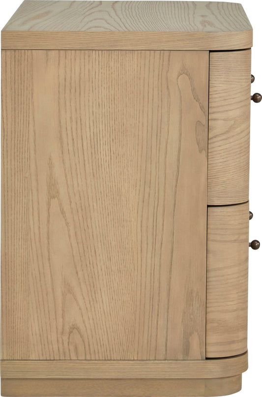 Penny - Two Drawer White Ash Nightstand - Buff Cream