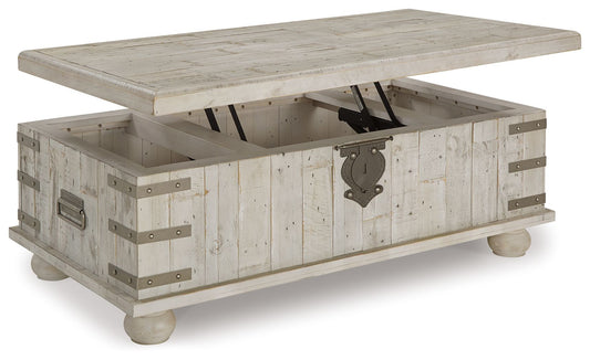 Carynhurst - Lift Top Cocktail Table - White Wash Gray