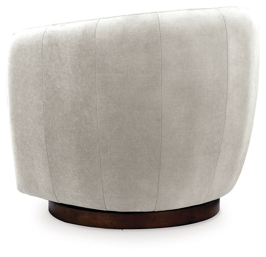 Annbury - Swivel Accent Chair - Light Beige