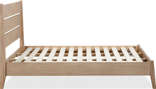 Sumire - Slatted Ash Wood Platform Bed