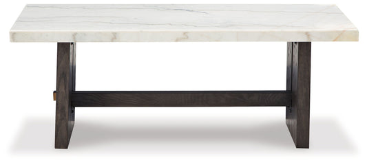 Burkhaus - Rectangular Cocktail Table - White / Dark Brown