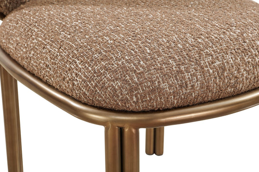 Mataranka - Dining Chair (Set of 2) - Giraffe Chenille And Brushed Golden Stainless Steel