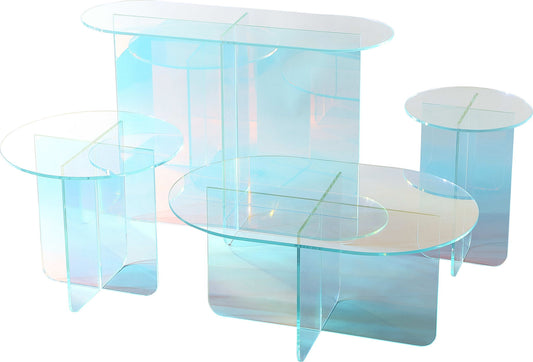 Fomo - Large End Table - Iridescent Glass