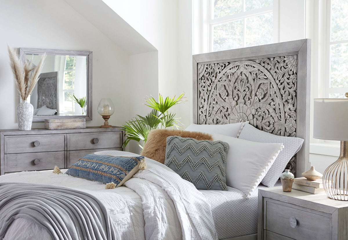 Boho Chic - Plain Mirror - Washed White