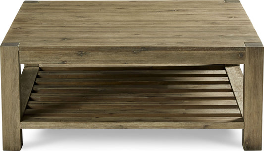 Canyon - Solid Wood Square Coffee Table - Washed Gray