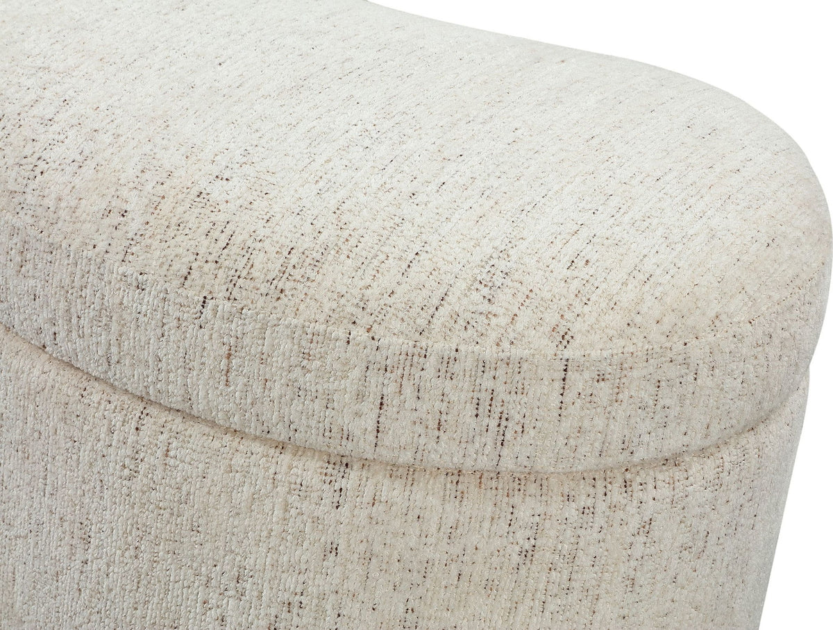 Afra - Fully Upholstered Storage Ottoman - Chinchilla