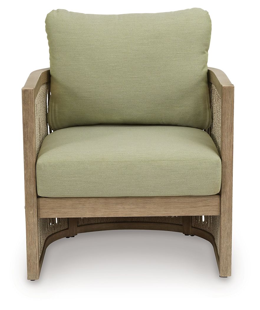 Serena Shores - Lounge Chair With Cushion (Set of 2) - Beige / Green