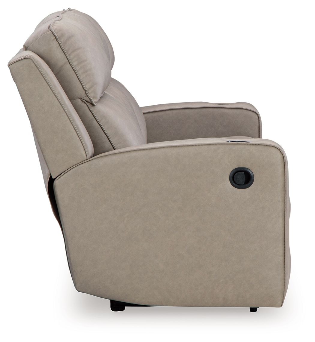 Lavenhorne - Reclining Sofa With Drop Down Table - Pebble
