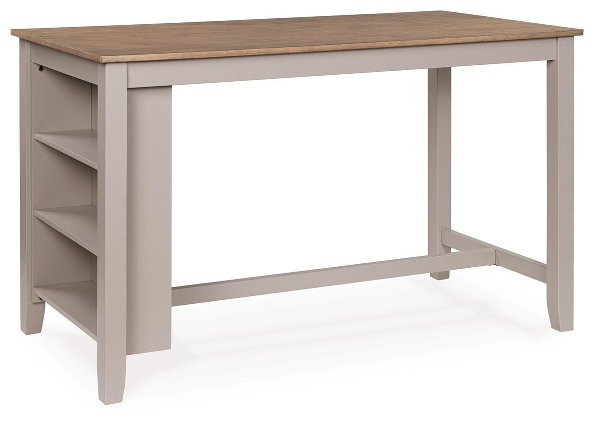 Harperfeld - 5 Pc. - Dining Table And 4 Barstools - Natural / Gray