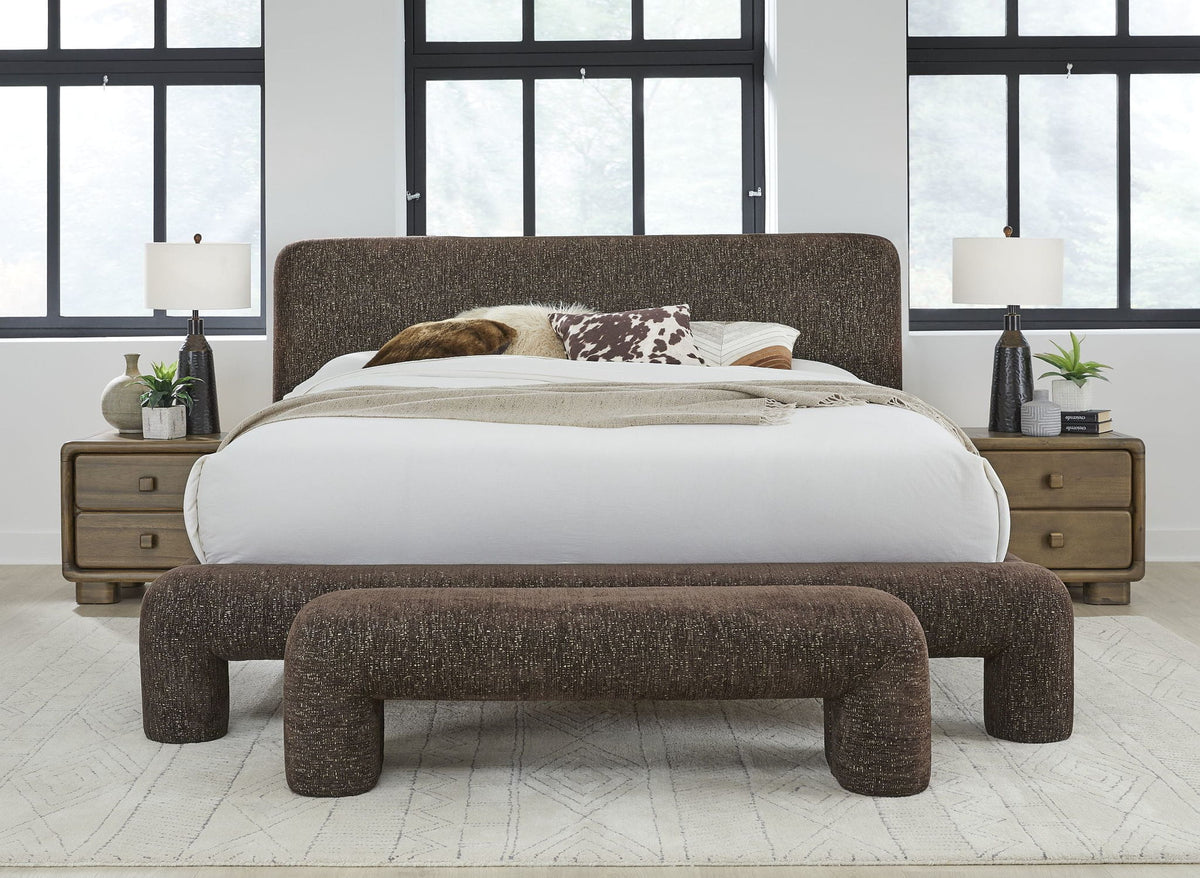 Mocoa - Fully Upholstered Bench - Mongoose Chenille