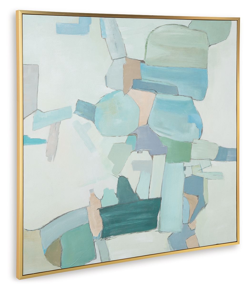 Wynburn - Wall Art - White / Blue / Green