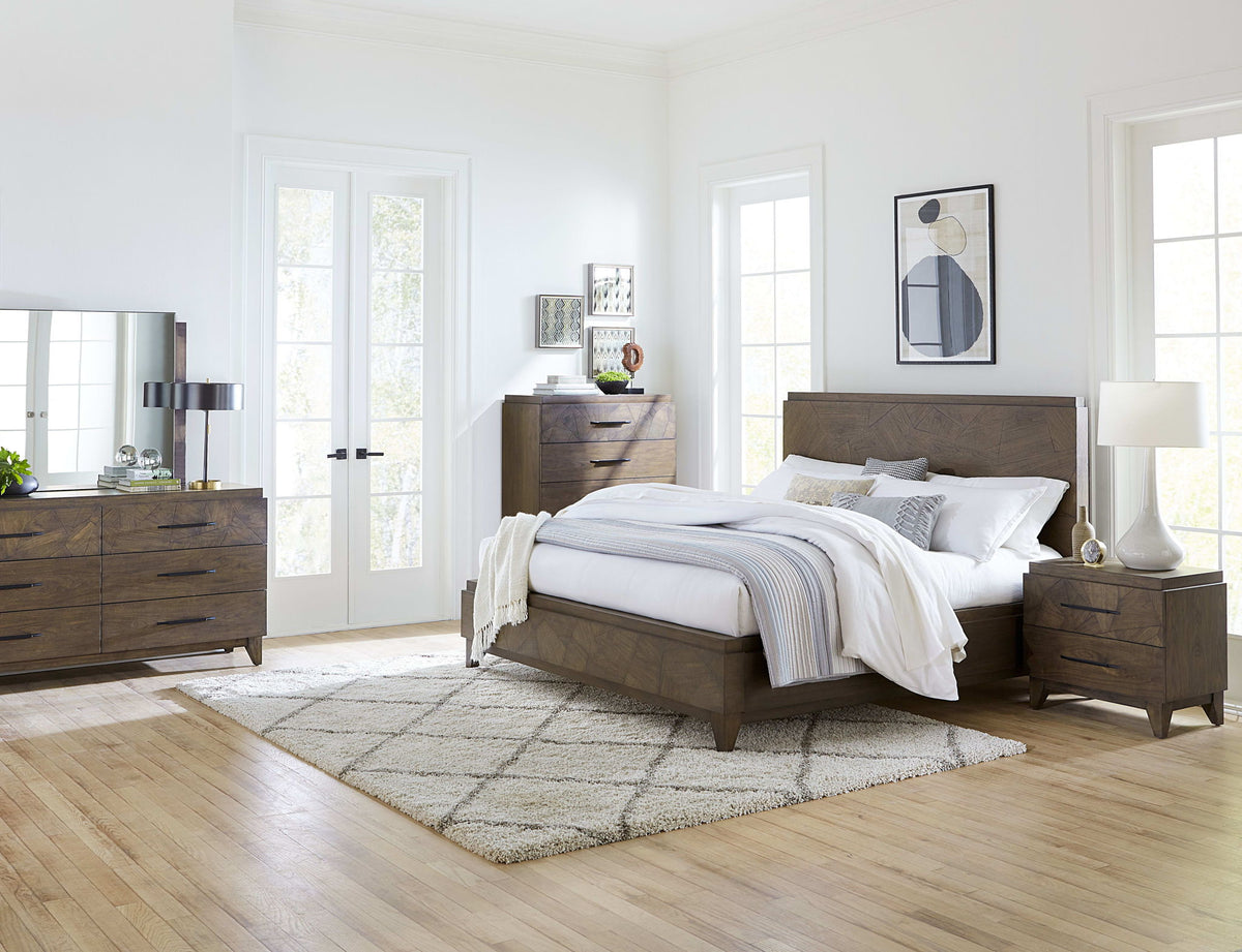 Broderick - Two-Drawer Nightstand - Wild Oats Brown