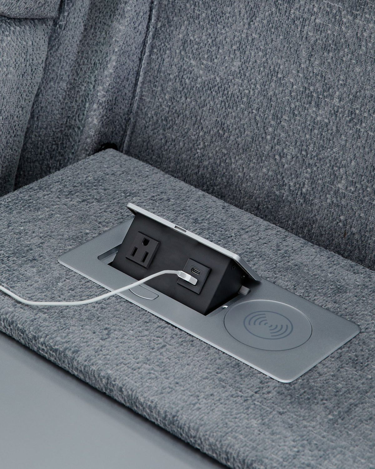 Studio Cave - Power Reclining Sofa - Steel