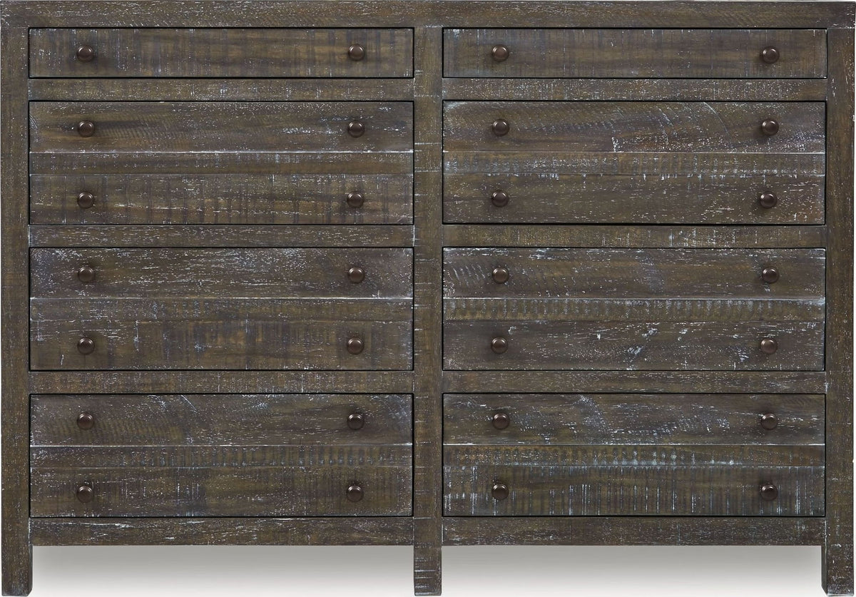 Townsend - Solid Wood Eight Drawer Dresser - Gunmetal (2024)