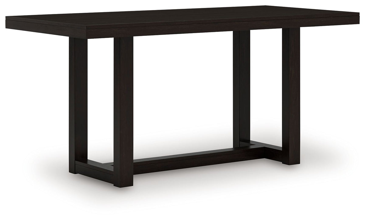 Neymorton - 5 Pc. - Rectangular Dining Room Counter Table, 4 Barstools - Dark Grayish Brown