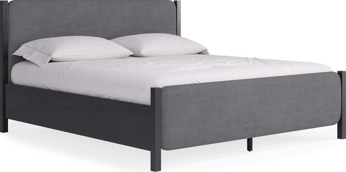 Elora - Wood And Velvet Upholstered Bed