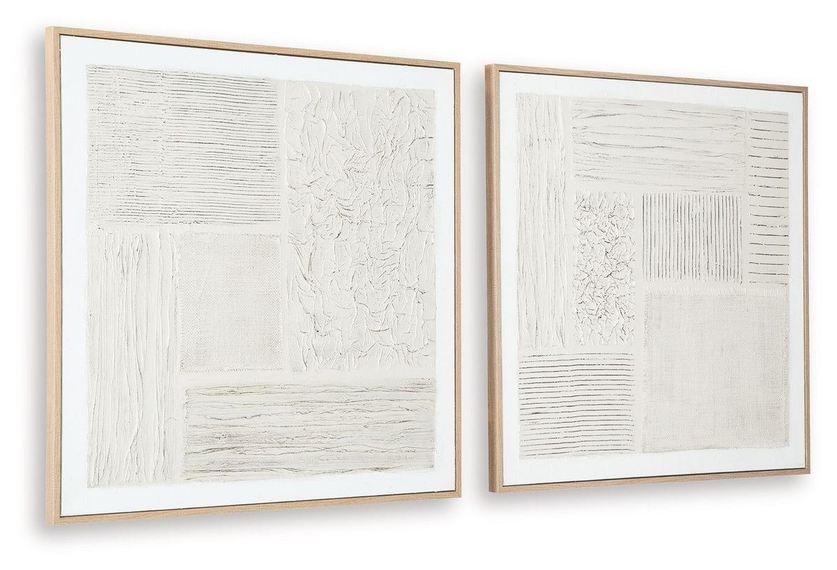 Andorfield - Wall Art Set (Set of 2) - Beige / Black / White