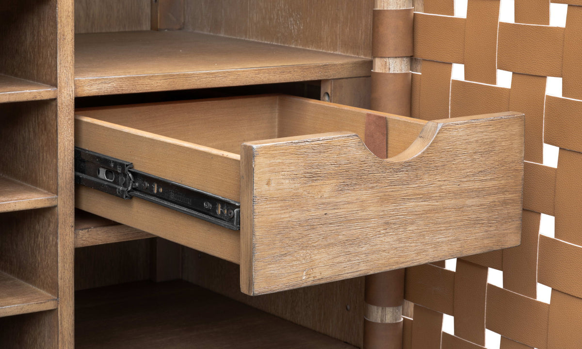 Dorsey - Weaven Bar Cabinet - Granola