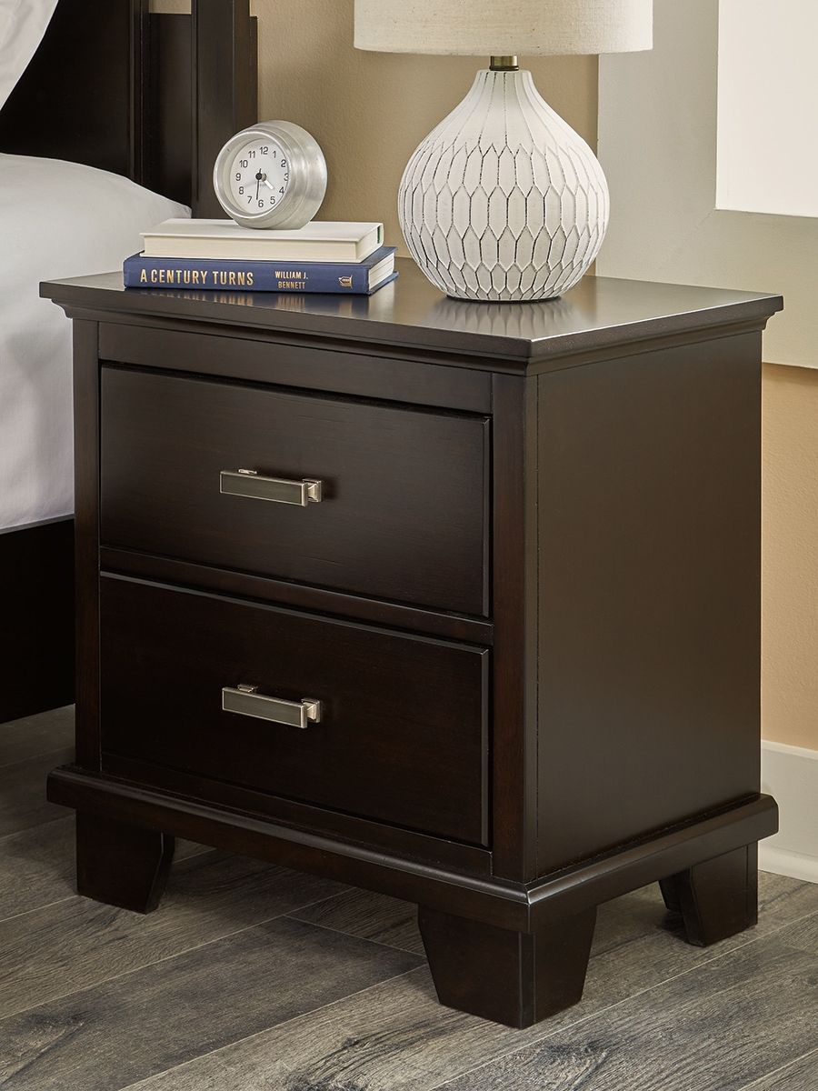 Covetown - Two Drawer Night Stand - Dark Brown