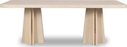 Zinnia - Ash Wood Double Pedestal Dining Table - White Sand