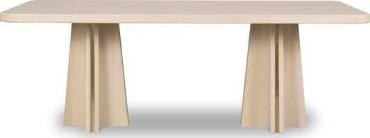 Zinnia - Ash Wood Double Pedestal Dining Table - White Sand