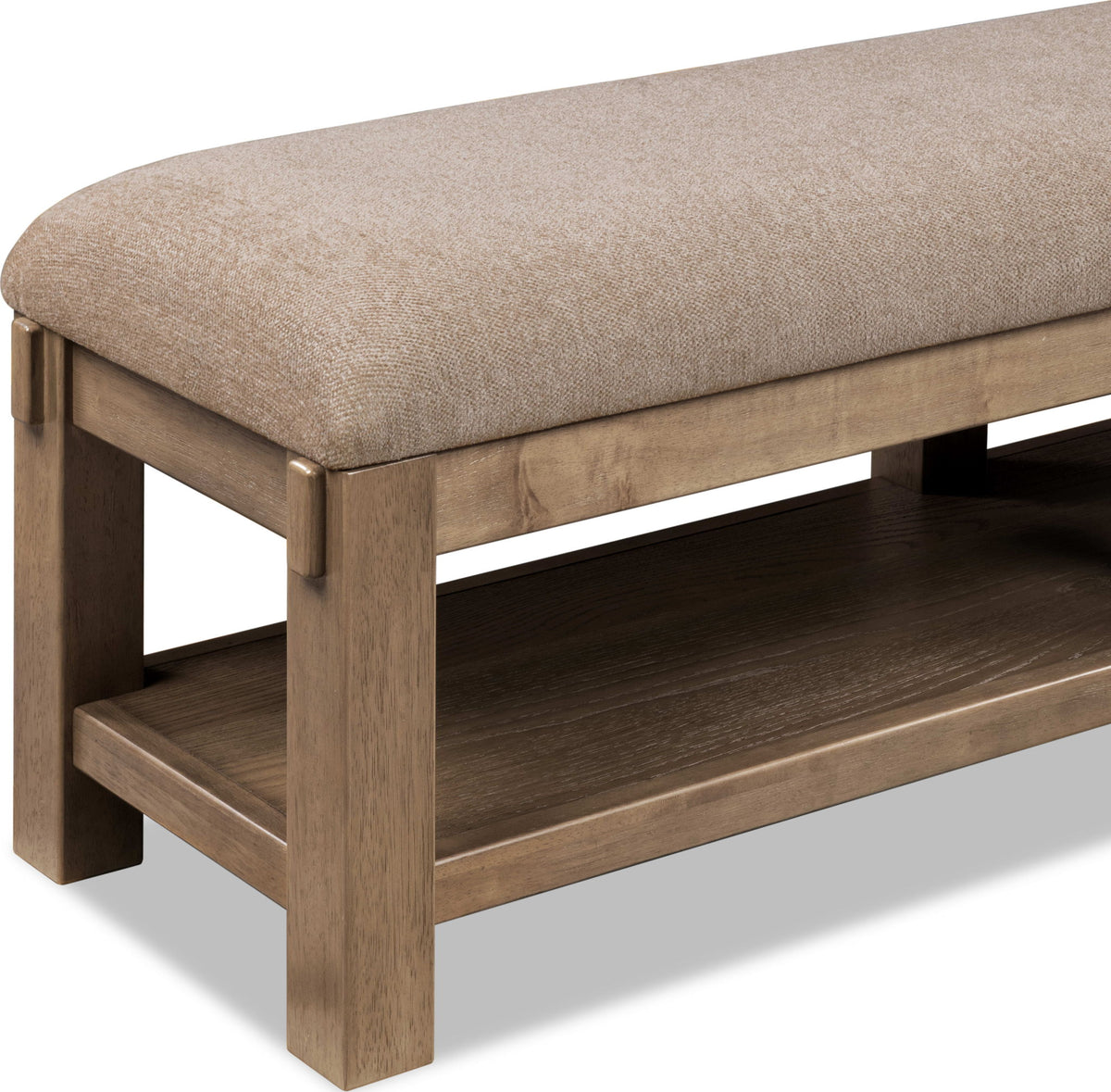 Roycroft - Wooden / Upholstered Bench - Harvest Wood