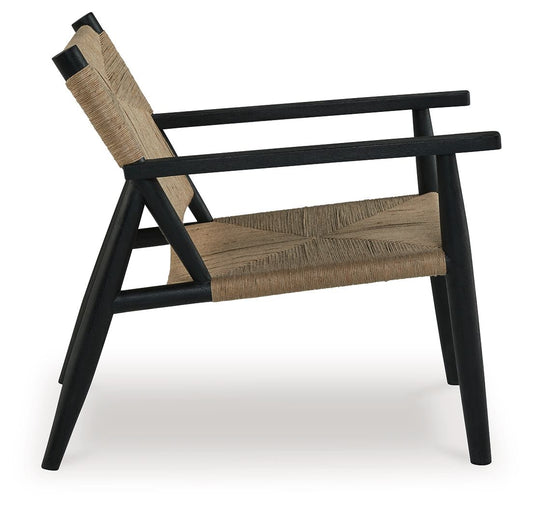 Halfmore - Accent Chair - Black / Natural