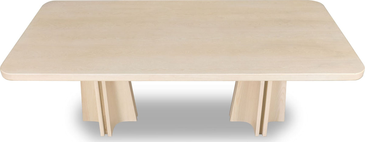 Zinnia - Ash Wood Double Pedestal Dining Table - White Sand