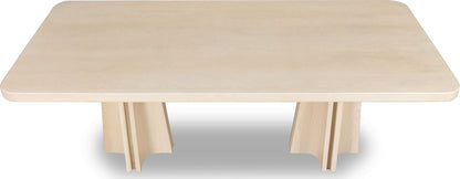 Zinnia - Ash Wood Double Pedestal Dining Table - White Sand