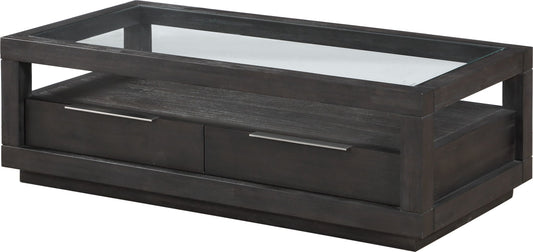 Oxford - Two Drawer Rectangular Coffee Table - Basalt Gray