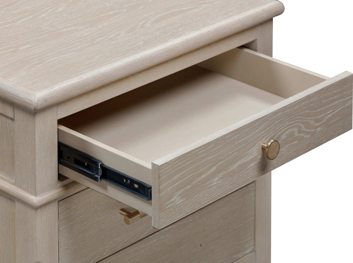 Camden - Three Drawer Oak Wood Nightstand - Chai