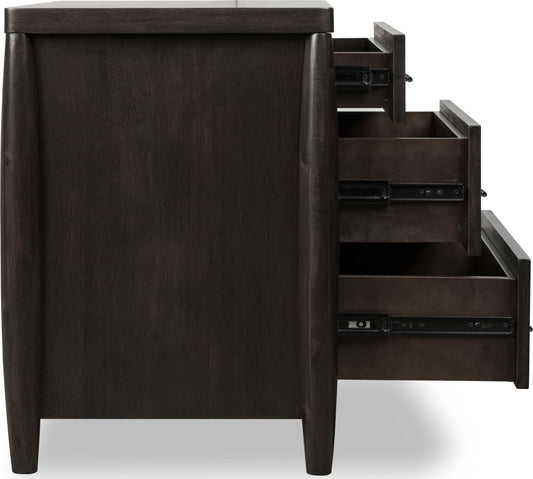 Koko - Three Drawer Nightstand With Cord Management - Minx