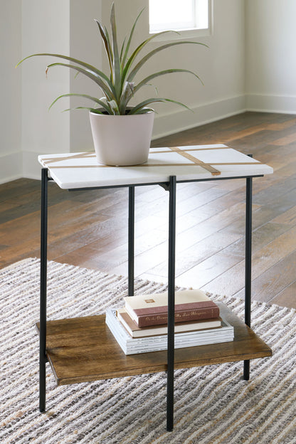 Braxmore - Accent Table - White / Light Brown