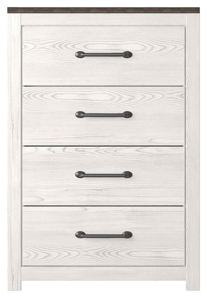 Gerridan - Four Drawer Chest - White / Gray