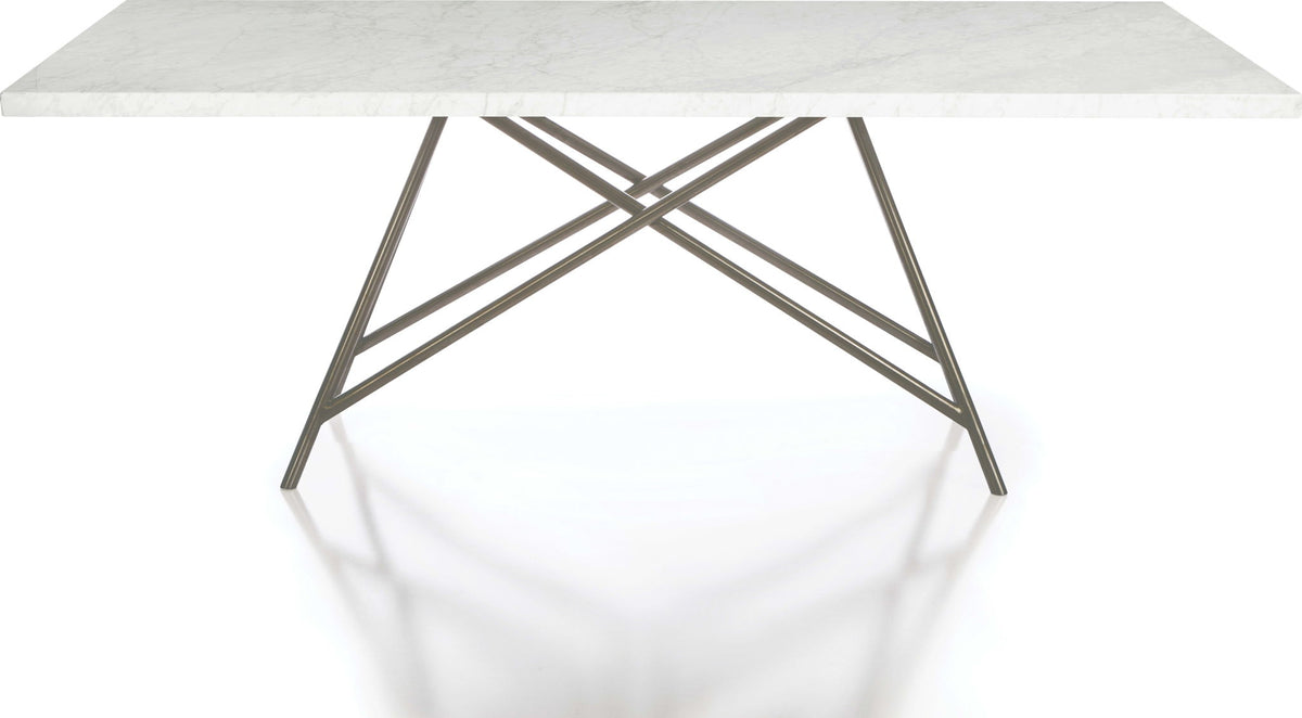 Coral - Marble Rectangular Dining Table - Carrara / Stainless Steel