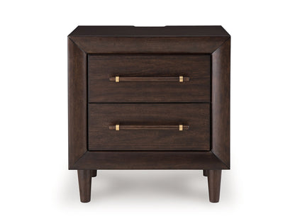Dantenton - Two Drawer Night Stand - Merlot