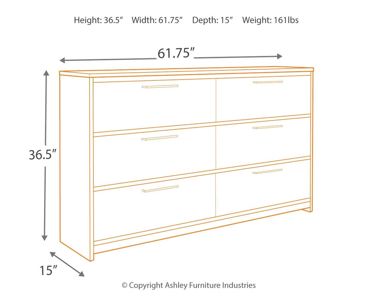 Baystorm - Six Smooth Drawer Dresser