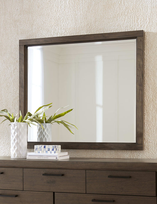 Boracay - Beveled Glass Landscape Mirror - Wild Oats Brown
