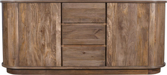 Sunrise - Liyana Solid Wood Three Drawer Two Door Sideboard - Natural Tan