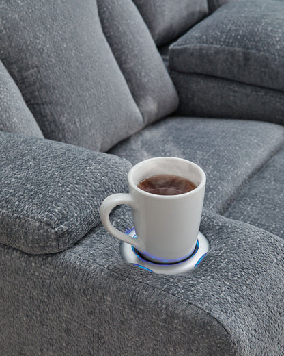 Studio Cave - Power Reclining Loveseat with Console - Steel
