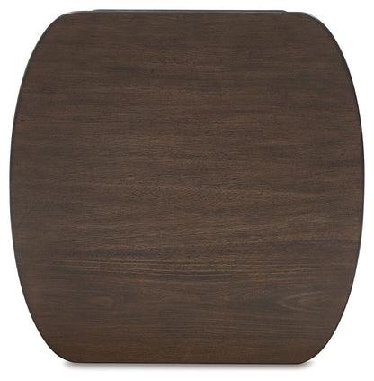 Korestone - Square End Table - Dark Brown