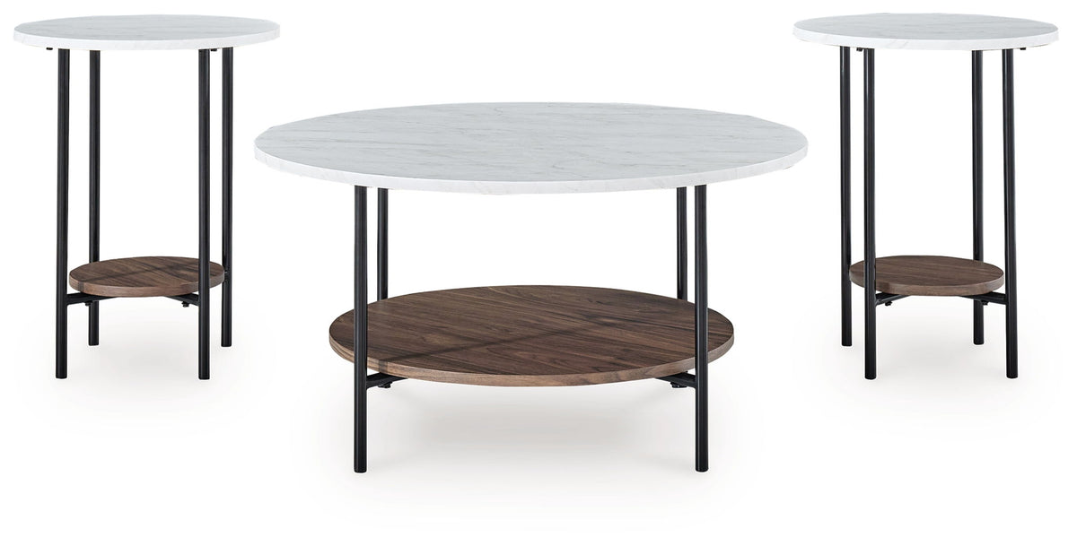 Wrenwich - Occasional Table Set (Set of 3) - Brown / Black / White