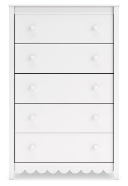 Hallityn - Five Drawer Chest - White