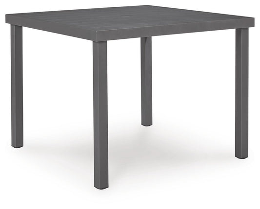 Rocky Creek - Square Dining Table With Umbrella Option - Gray