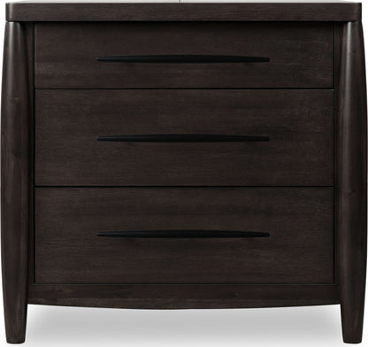 Koko - Three Drawer Nightstand With Cord Management - Minx